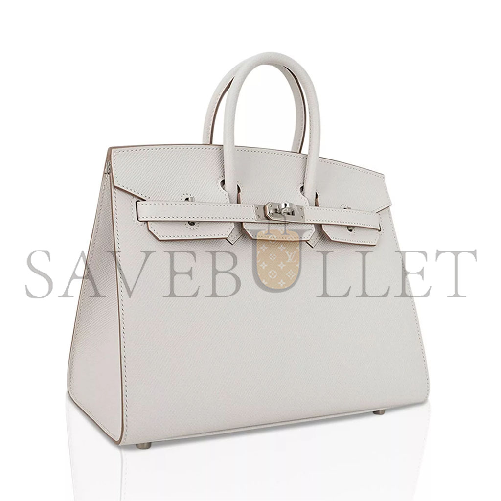 H**mes master birkin 35 epsom leather pearl grey silver buckle luxury bag 205239520901 (35*28*18cm)